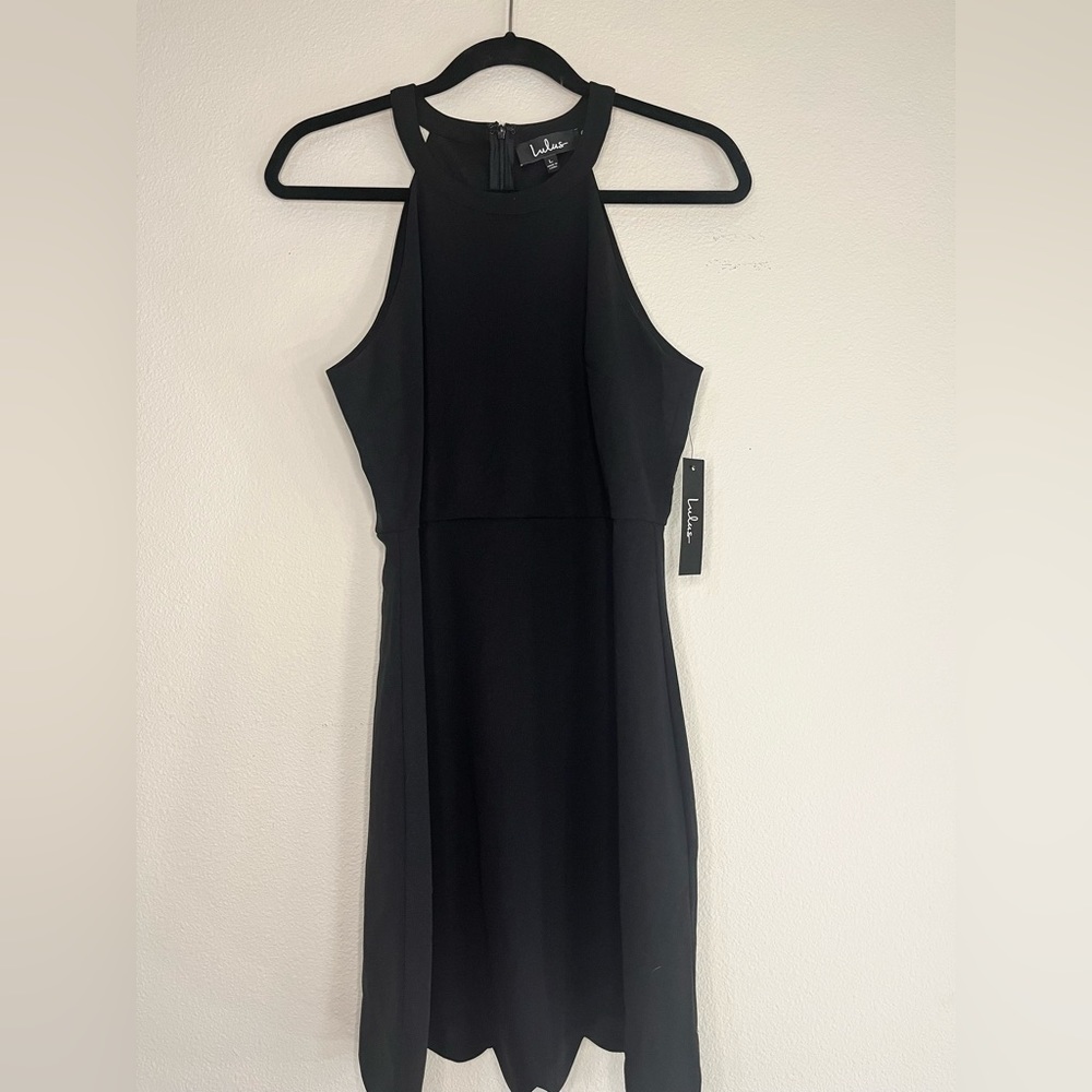 Black Halter Skater Dress